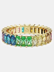 Swarovski Natural Gold Stone Plated Baguette Cut Matrix Ring - Image 6 of 6