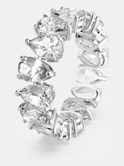 Swarovski White Drop Cut Rhodium Plated Vittore Ring - Image 2 of 9