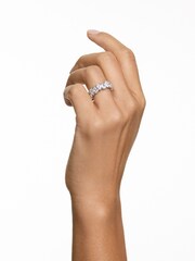 Swarovski White Drop Cut Rhodium Plated Vittore Ring - Image 7 of 9