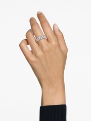 Swarovski White Drop Cut Rhodium Plated Vittore Ring - Image 8 of 9