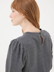 FatFace Grey Charcoal Sparkle Crew Sweater - Image 3 of 6