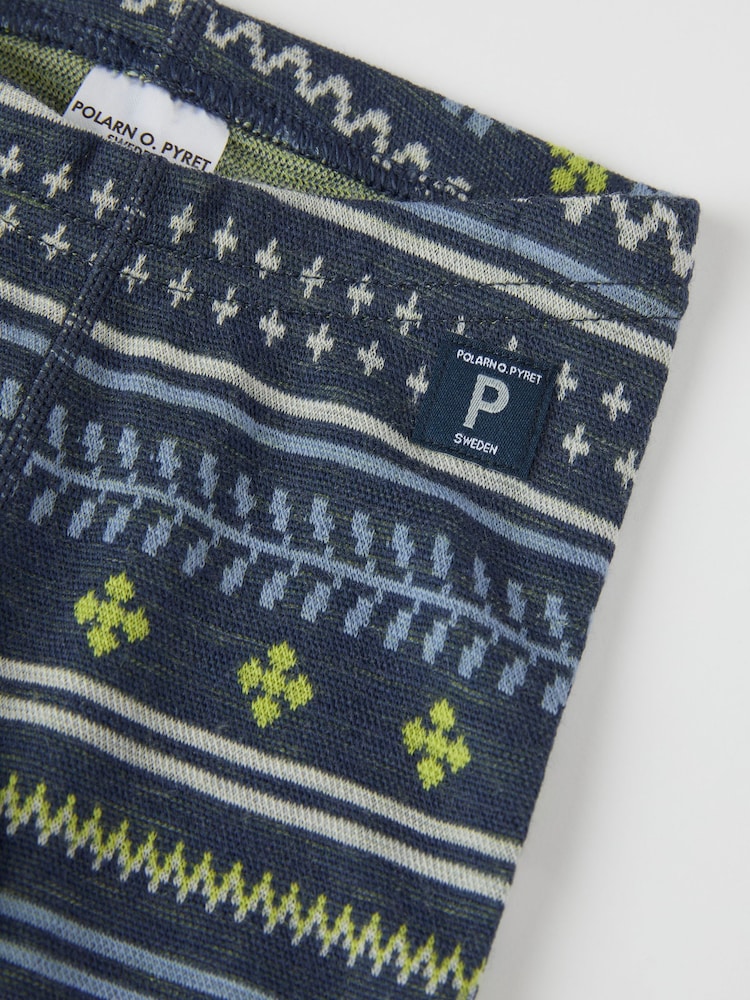 Polarn O. Pyret Blue Merino Wool Nordic Thermal Top - Image 5 of 5