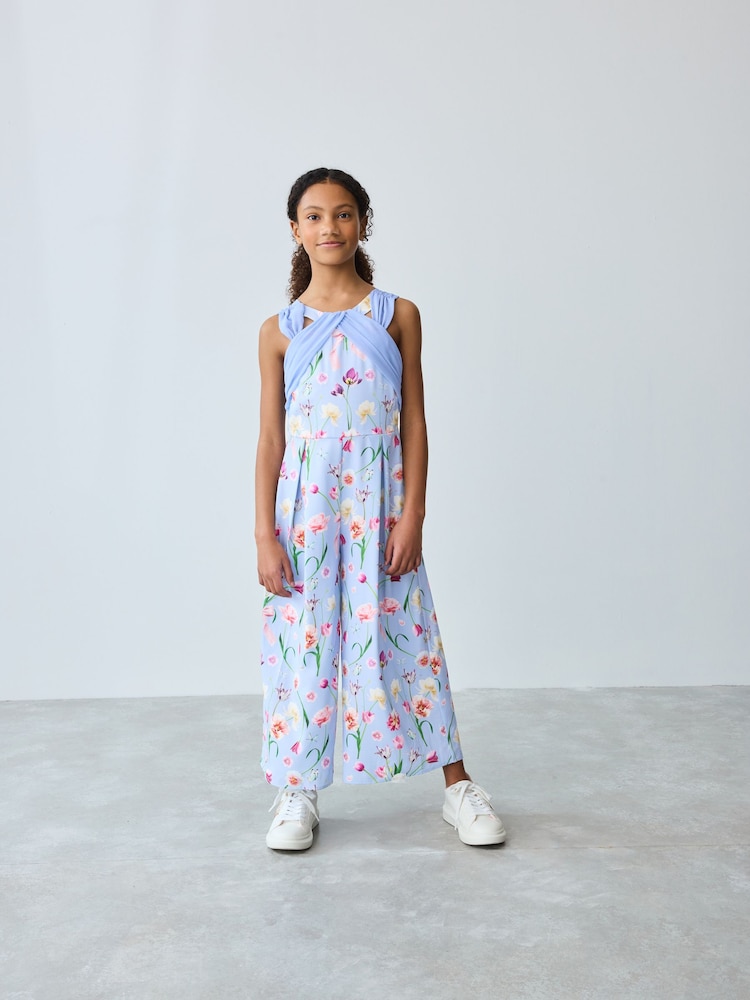 Baker by Ted Baker – Jumpsuit aus Chiffon-Mix mit Floralmuster in Blau - Bild 2 von 10 Baker by Ted Baker – Jumpsuit aus Chiffon-Mix mit Floralmuster in Blau - Bild 2 von 10