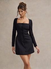 Club L London – Andie – figurbetontes Minikleid mit eckigem Ausschnitt - Bild 5 von 7