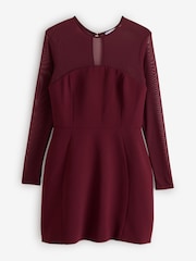 Club L London Red Austen Mesh Long-Sleeve Mini Dress - Image 7 of 7