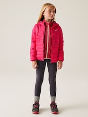 Regatta Dark Pink Kids Hooded Hillpack III Padded Jacket - Image 1 of 9