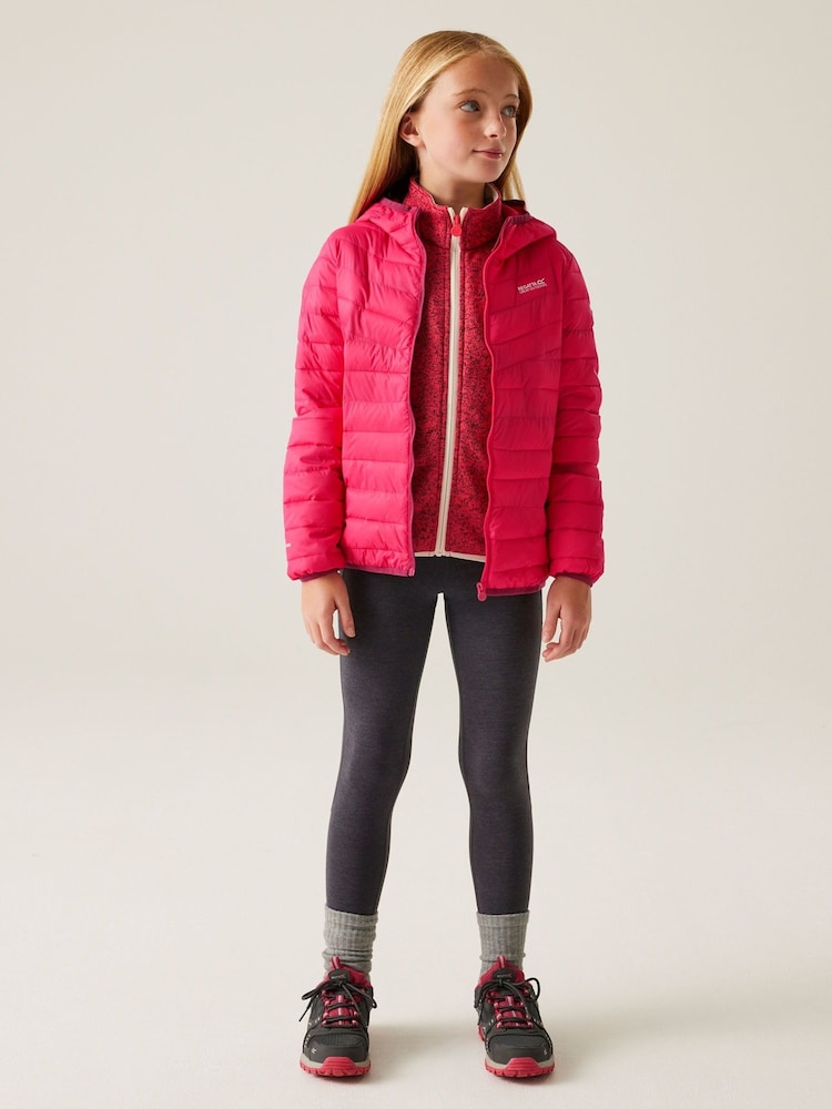 Regatta Dark Pink Kids Hooded Hillpack III Padded Jacket - Image 1 of 9