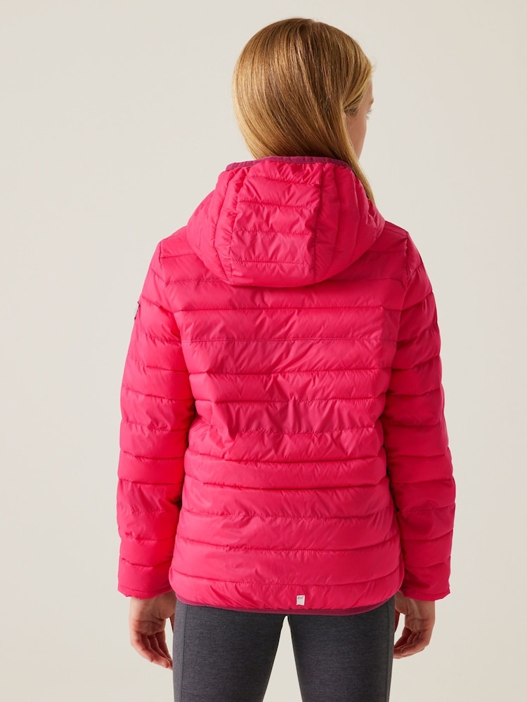 Regatta Dark Pink Kids Hooded Hillpack III Padded Jacket - Image 2 of 9