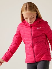 Regatta Dark Pink Kids Hooded Hillpack III Padded Jacket - Image 3 of 9