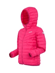 Regatta Dark Pink Kids Hooded Hillpack III Padded Jacket - Image 9 of 9