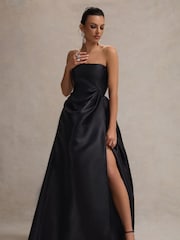 Club L London Universe Bandeau Puff-Skirt Split Maxi Dress - Image 5 of 6
