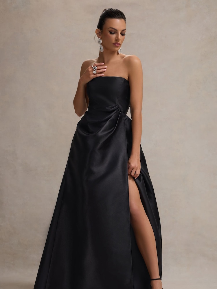 Club L London Universe Bandeau Puff-Skirt Split Maxi Dress - Image 5 of 6
