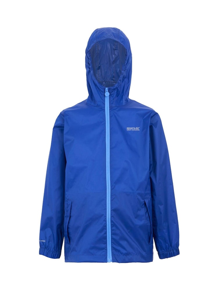 Blauw - Regatta Kids Waterproof Pack It Jacket III - Image 6 of 9
