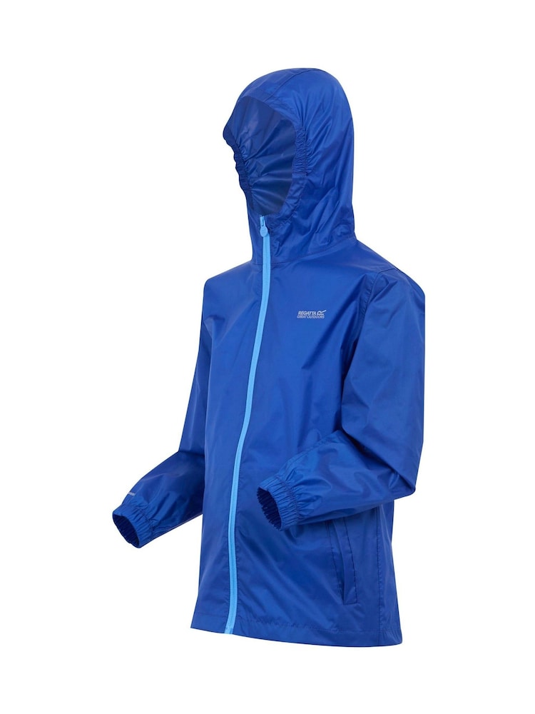 Blauw - Regatta Kids Waterproof Pack It Jacket III - Image 7 of 9