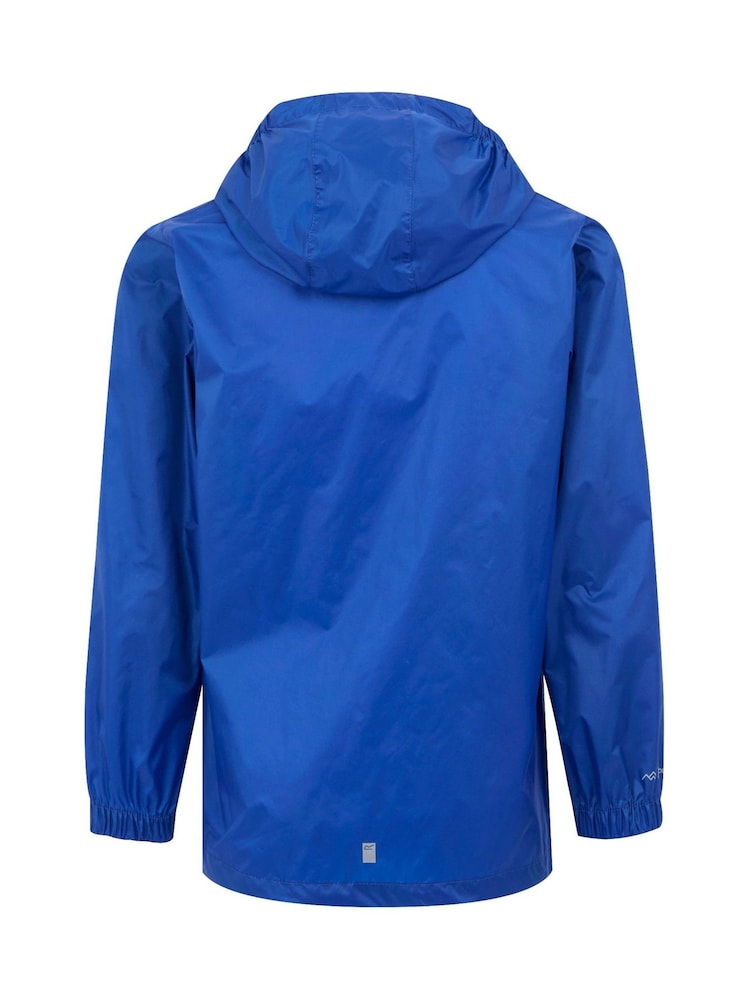 Blauw - Regatta Kids Waterproof Pack It Jacket III - Image 8 of 9