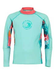 Regatta Light Blue Kids Hoku Long Sleeve Rash Vest - Image 1 of 2