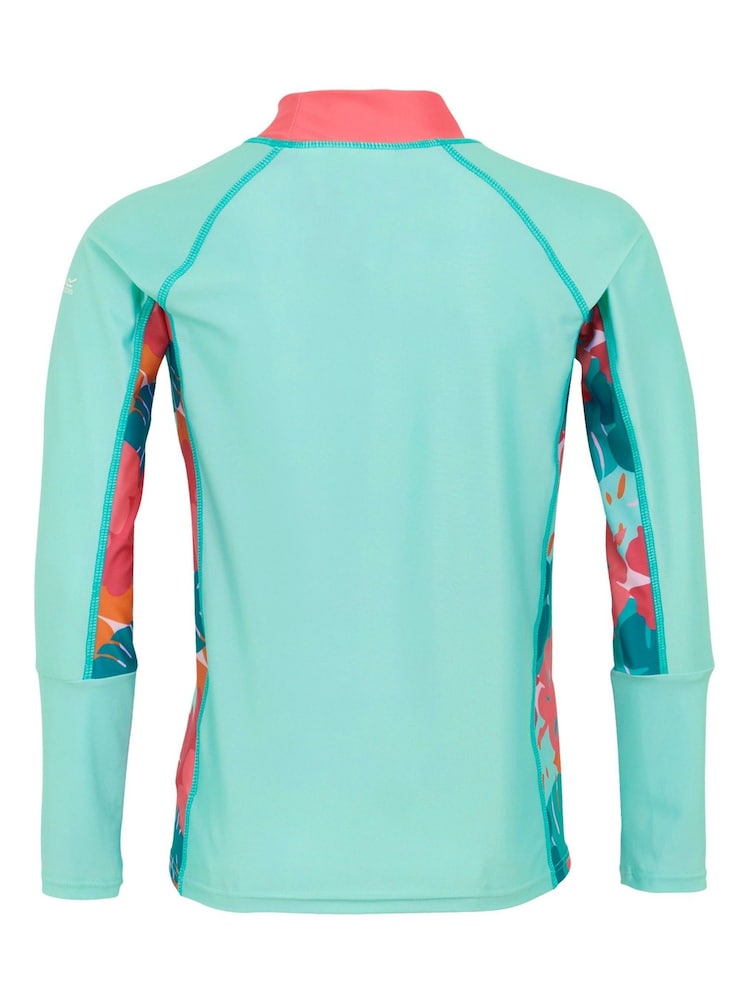 Regatta Light Blue Kids Hoku Long Sleeve Rash Vest - Image 2 of 2