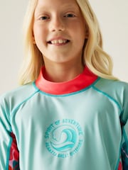 Regatta Light Blue Kids Hoku Long Sleeve Rash Vest - Image 3 of 6
