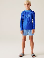 Regatta Blue Kids Hoku Long Sleeve Rash Vest - Image 3 of 7