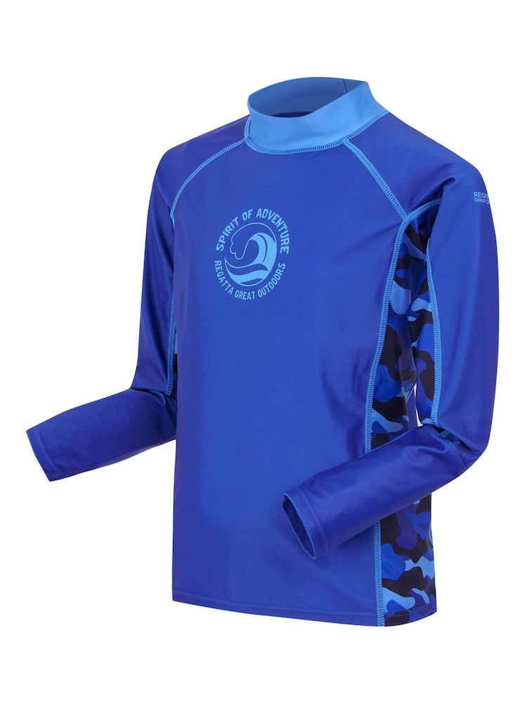 Regatta Blue Kids Hoku Long Sleeve Rash Vest - Image 7 of 7