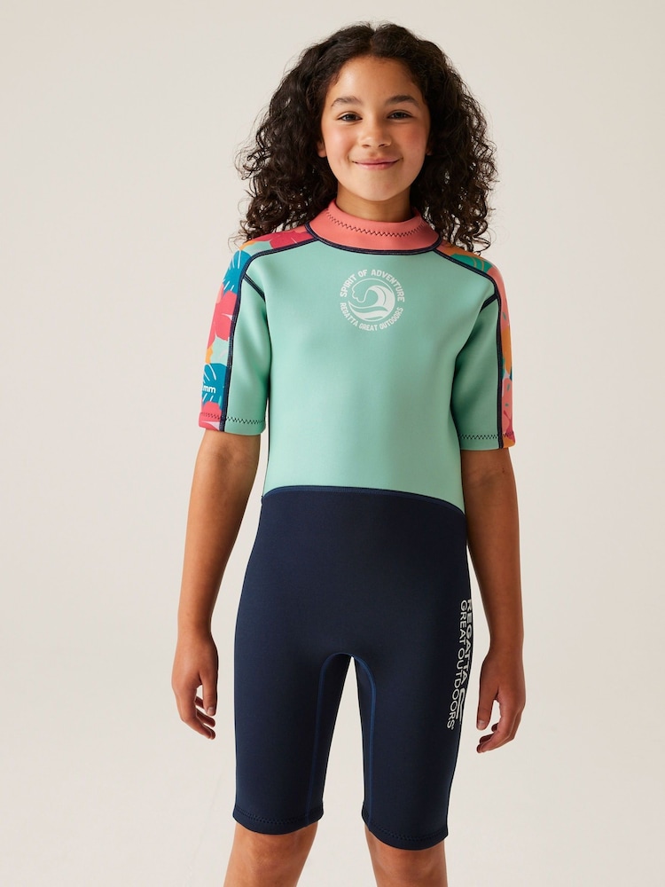 Regatta Blue Dark Junior Kids Short Wetsuit - Image 1 of 8