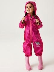 Regatta Pink Kids IV Waterproof Puddle Suit - Image 1 of 7