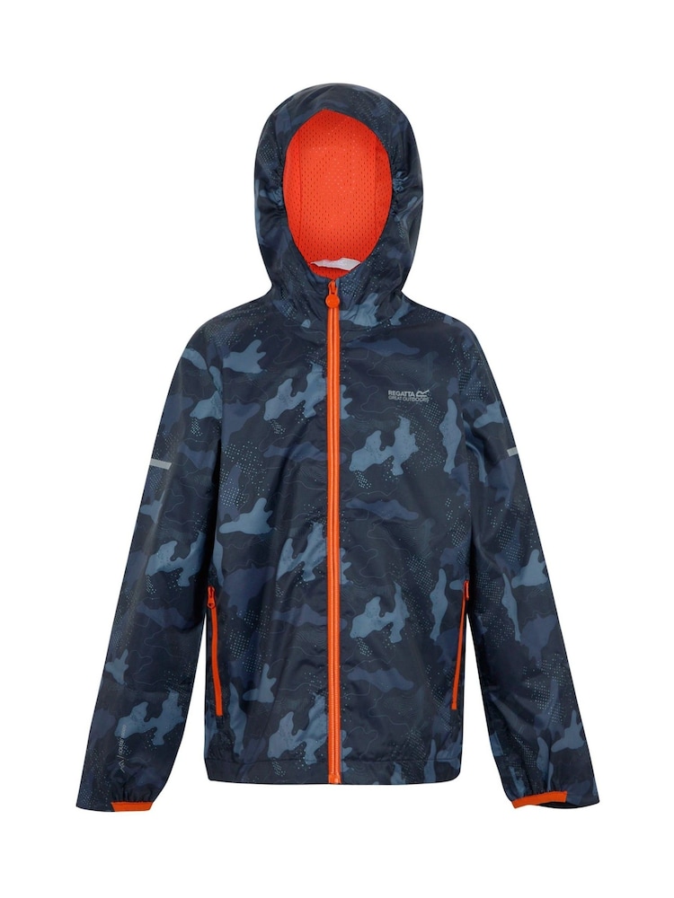 Regatta Blue Kids Lever II Waterproof Packaway Jacket - Image 1 of 3