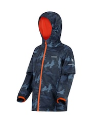 Regatta Blue Kids Lever II Waterproof Packaway Jacket - Image 2 of 3