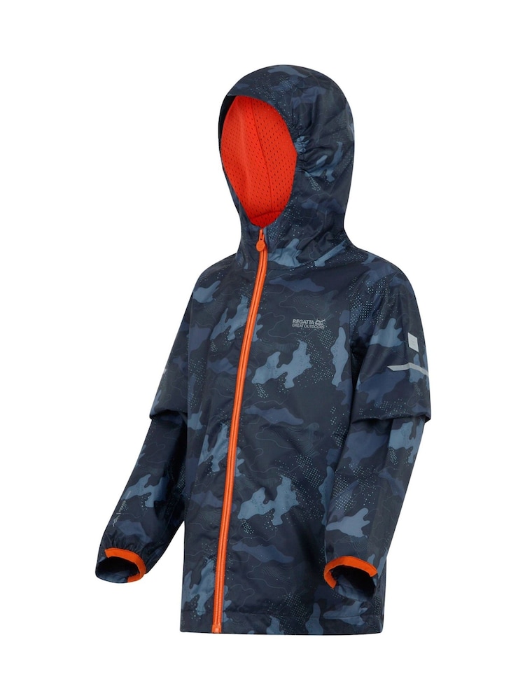 Regatta Blue Kids Lever II Waterproof Packaway Jacket - Image 2 of 3