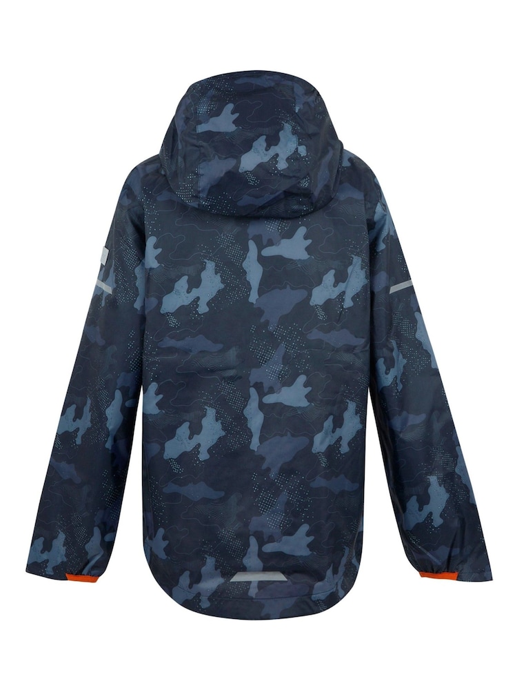 Regatta Blue Kids Lever II Waterproof Packaway Jacket - Image 3 of 3