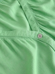 Green Button Down Ruffle Sleeve Top - Image 5 of 6