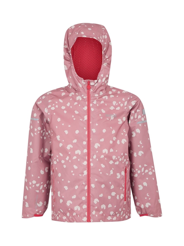 Regatta Pink Kids Lever II Waterproof Packaway Jacket - Image 1 of 3
