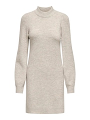 JDY Grey High Neck Knitted Mini Jumper Dress - Image 5 of 6