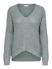 JDY Green V-Neck Knitted Pullover Jumper - Image 4 of 5