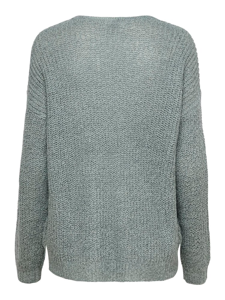 JDY Green V-Neck Knitted Pullover Jumper - Image 5 of 5