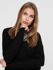 JDY Black V-Neck Knitted Pullover Jumper - Image 3 of 6