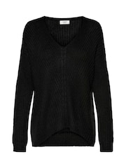 JDY Black V-Neck Knitted Pullover Jumper - Image 5 of 6