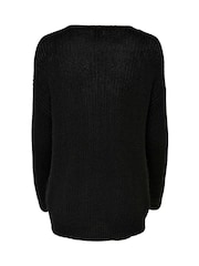 JDY Black V-Neck Knitted Pullover Jumper - Image 6 of 6