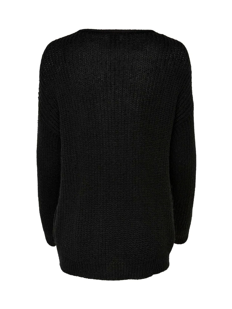 JDY Black V-Neck Knitted Pullover Jumper - Image 6 of 6