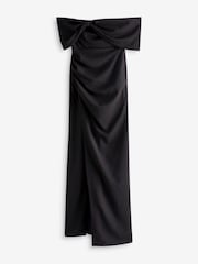 Club L London Eva Bardot-Maxikleid mit Schleifendetail und Schlitz am Oberschenkel - Bild 5 von 5
