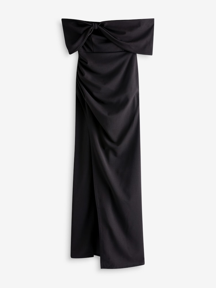 Club L London Eva Bardot-Maxikleid mit Schleifendetail und Schlitz am Oberschenkel - Bild 5 von 5 Club L London Eva Bardot-Maxikleid mit Schleifendetail und Schlitz am Oberschenkel - Bild 5 von 5