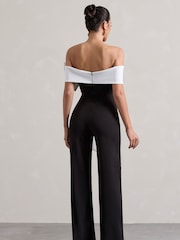 Club L London Bo Bardot Croială dreaptă Combinezon With Fundă - Image 3 of 6