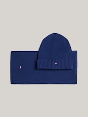 Tommy Hilfiger Small Blue Flag Beanie Scarf Giftpack - Image 1 of 6