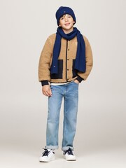 Tommy Hilfiger Small Blue Flag Beanie Scarf Giftpack - Image 6 of 6