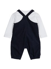 Tommy Hilfiger Blue 100% Cotton Monotype Corduroy Dungaree Set - Image 2 of 3
