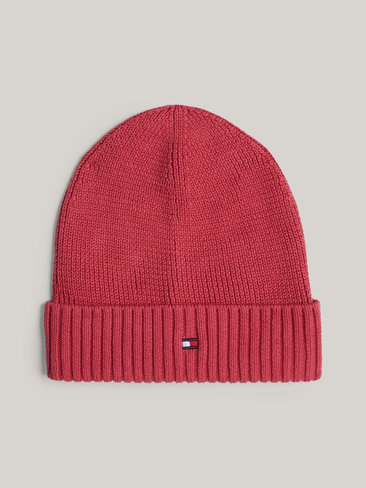 Tommy Hilfiger Geschenkpaket mit kleinem pinkem Flaggen-Beanie und Schal - Bild 2 von 3