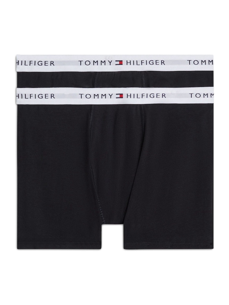 Tommy Hilfiger Black Tommy Hilfiger Signature Essential Black Boxer Briefs 2 Pack - Image 1 of 2