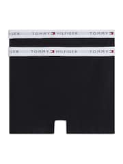 Tommy Hilfiger Black Tommy Hilfiger Signature Essential Black Boxer Briefs 2 Pack - Image 2 of 2