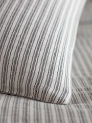 Secret Linen Store Grey Ticking Stripe Cotton Linen Duvet Cover - Image 2 of 2