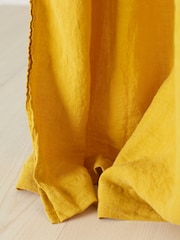 Secret Linen Store Mustard 100% Linen Loop Top Slot Header Single Curtain - Image 2 of 2